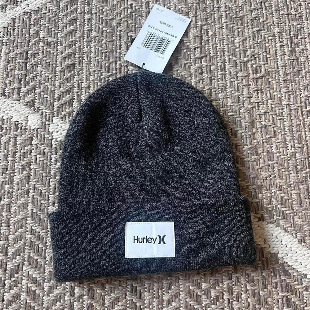 Hurley dark grey beanie NWT